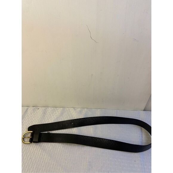 Fossil belt #270681 black leather size 34-36 gold buckle BT4264 - Picture 1 of 8
